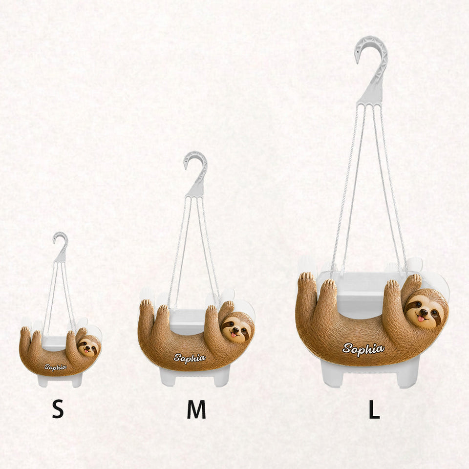 Sloth Lovers Gift Idea - Personalized Sloth Hanging Pot
