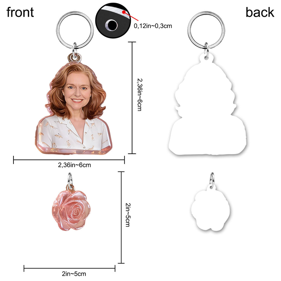 Custom Any Photo Best Gift For Mom, Grandma - Personalized Mother Keychain With Charms