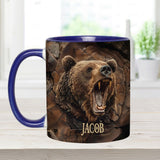 Grizzlies Roar Realistic Bear Design - Personalized Bear Accent Mug