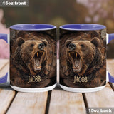 Grizzlies Roar Realistic Bear Design - Personalized Bear Accent Mug