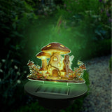 Mushroom Fairy House, Fairy Garden - Personalized Mushroom Garden Solar Light