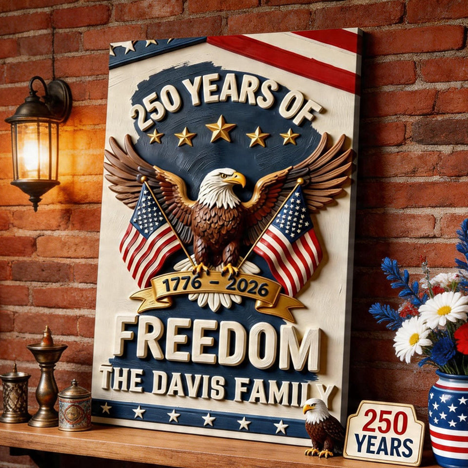 America 250th Anniversary Gifts - Personalized Independence Day/ 4th of July Canvas And Poster
