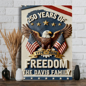 America 250th Anniversary Gifts - Personalized Independence Day/ 4th of July Canvas And Poster