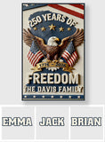 America 250th Anniversary Gifts - Personalized Independence Day/ 4th of July Canvas And Poster