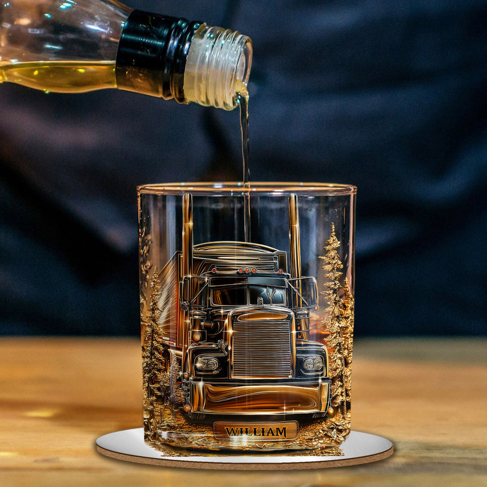 Best Truck Driver - Personalized Trucker Whiskey Glass