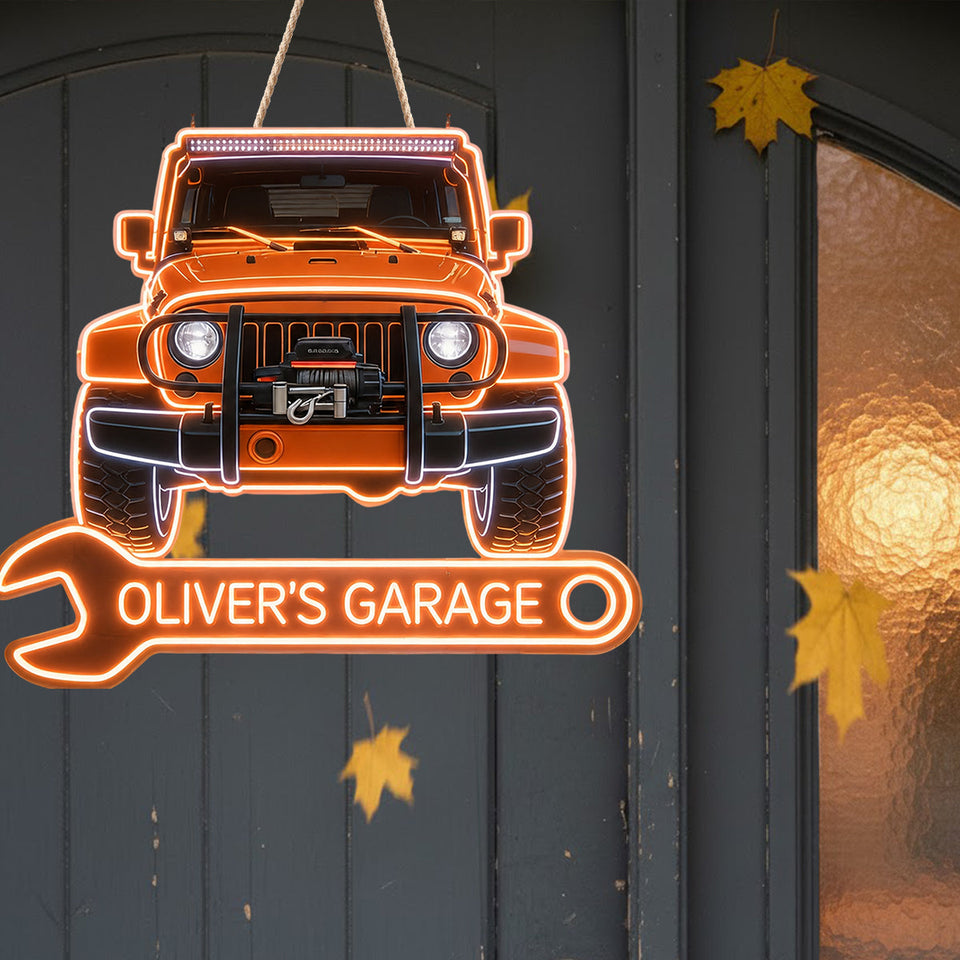 My Garage - Personalized Car Lover LED Light Acrylic Sign