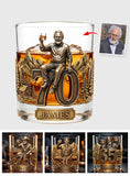Custom Any Photo, Perfect Gift For Dad, Grandpa - Personalized Birthday Whiskey Glass