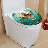 Diving To The Beach - Personalized Dog Bathroom Curtain & Mats Set