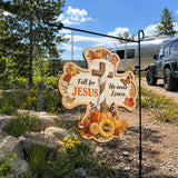 Fall For JESUS - Personalized Christian Wood Sign With Stake