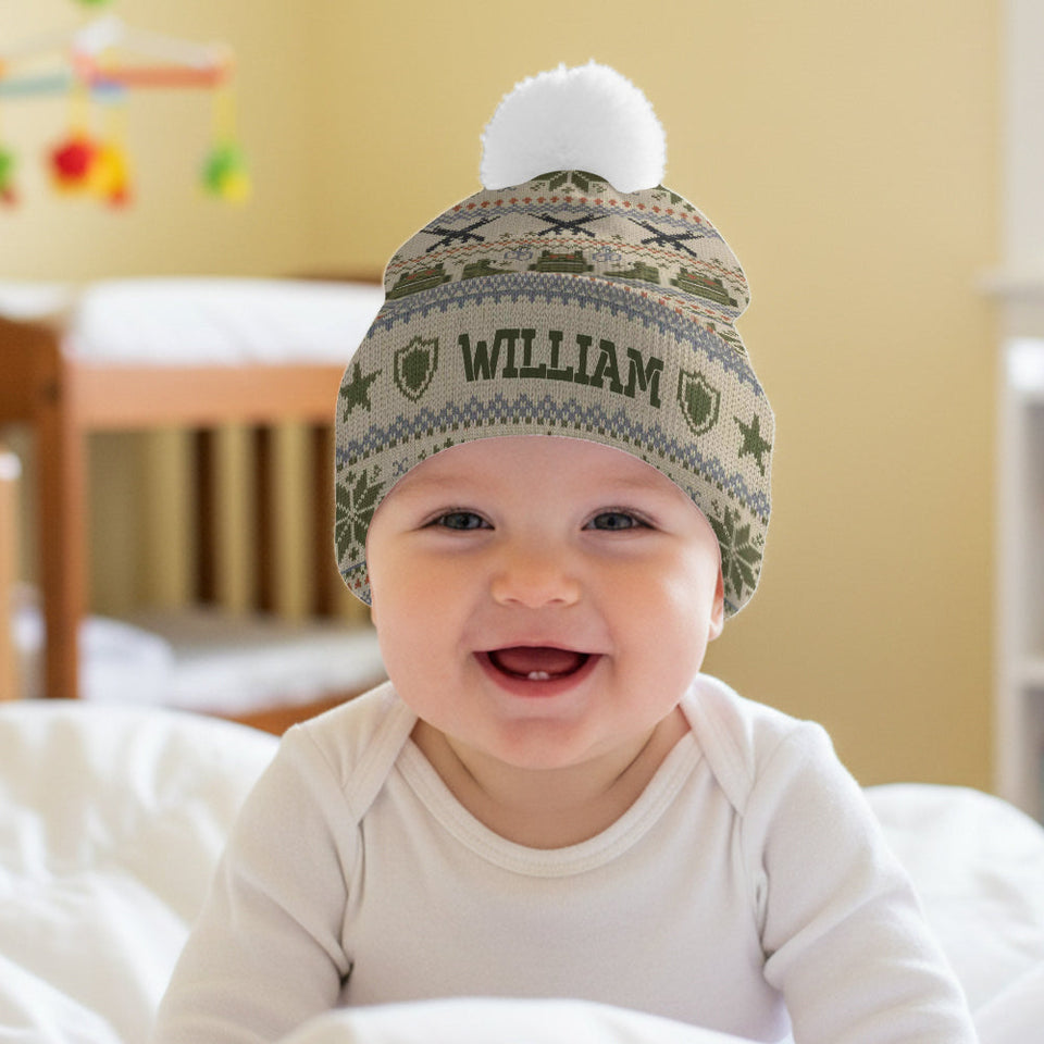 Camouflage Military - Personalized Veteran Beanie Hat