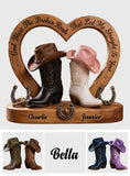 Cowboy & Cowgirl Couple, Western House Decoration, God Bless The Broken Road - Personalized Western Outfit Custom Shaped Wood Plaque