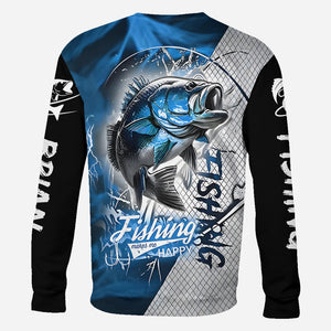 Fishing Make Me Happy - Personalized Fishing All Over Shirt