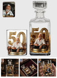 Birthday Gift For Him Dad.... Custom From Any Photo - Personalized Birthday Whiskey Decanter Set