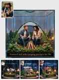 Custom Camping Couple - Personalized Camping Custom Shaped Acrylic Plaque