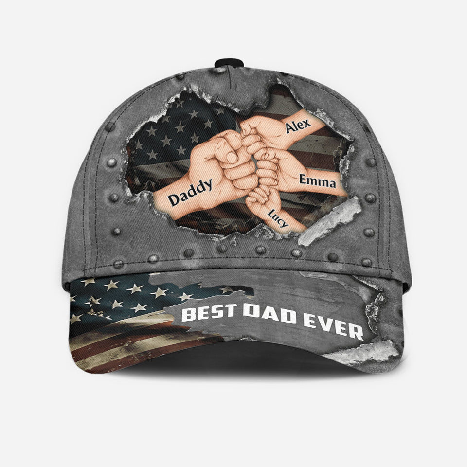Gift For Dad Best Dad Ever Fist Bump - Personalized Father Classic Cap
