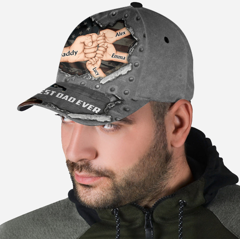 Gift For Dad Best Dad Ever Fist Bump - Personalized Father Classic Cap