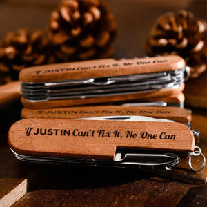 Perfect Gift For Him - Personalized Mechanic Pocket Knife - 8 Function Multi-Tool