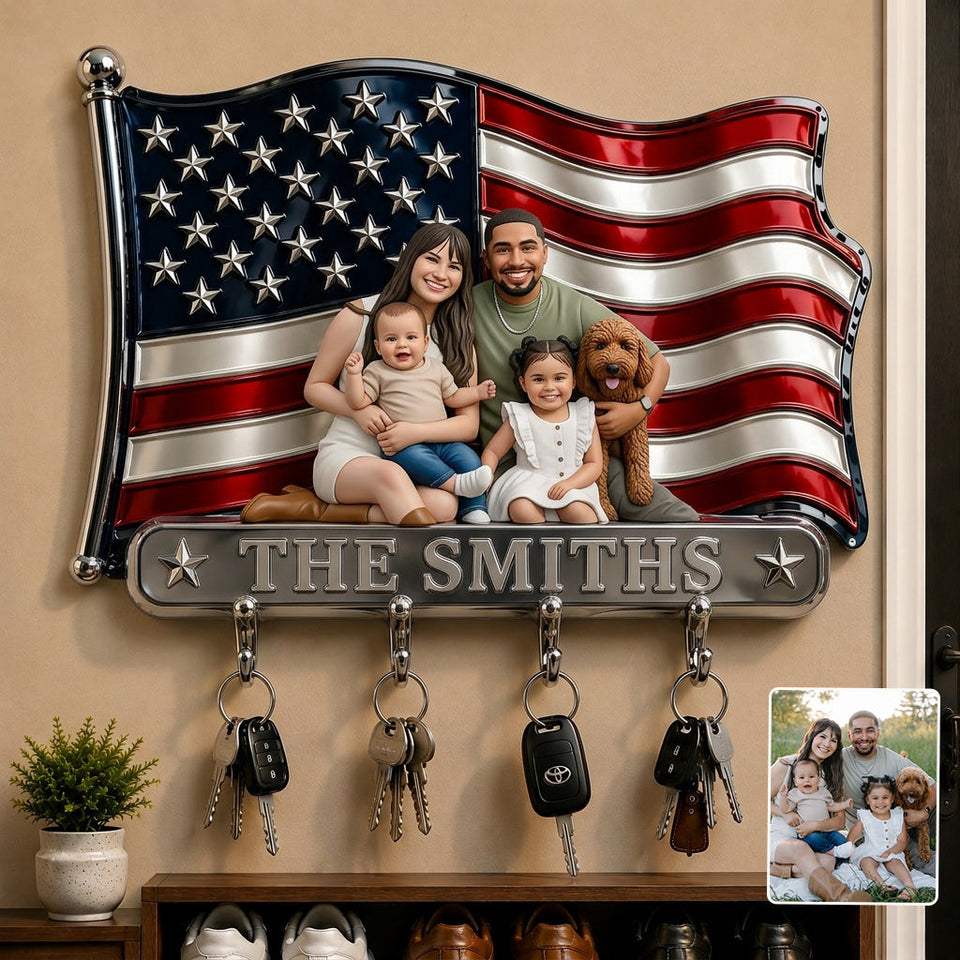 Any Photo Family Gift - Personalized Family Custom Shaped Hanging Rack