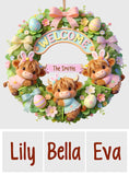Happy Easter's Day Cute Highland Cow - Personalized Highland Cow Custom Shaped Wood Sign