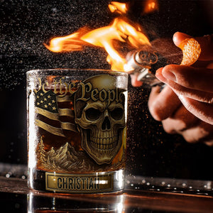 We the People - Personalized Skull Whiskey Glass