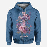 Cross & Floral - Graceful Style Honoring Faith - Personalized Christian All Over Shirt
