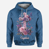 Cross & Floral - Graceful Style Honoring Faith - Personalized Christian All Over Shirt