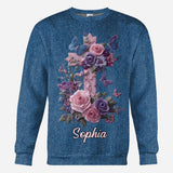 Cross & Floral - Graceful Style Honoring Faith - Personalized Christian All Over Shirt