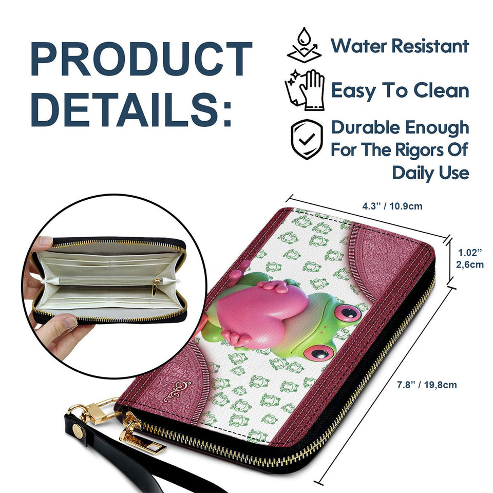 Love Frog - Personalized Frog Leather Long Wallet
