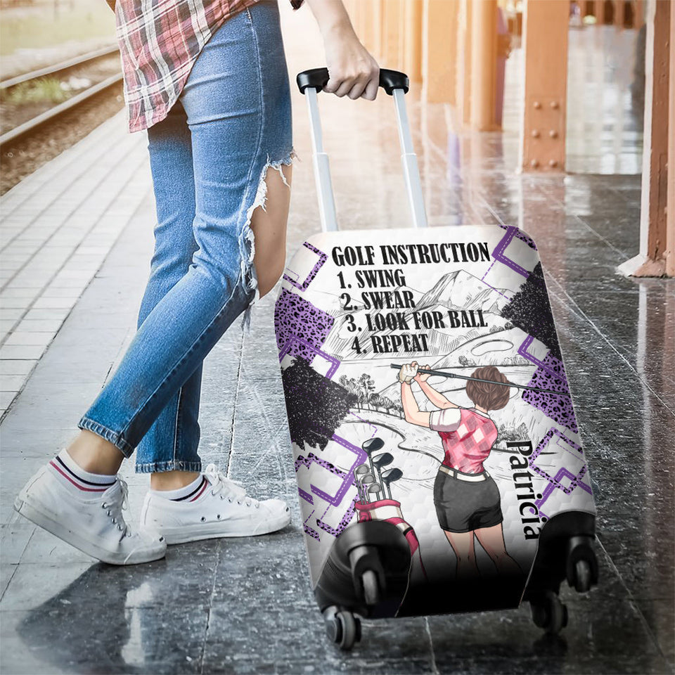 Just A Girl - Golf gift for her, wife, mom, grandma, girlfriend - Personalized Luggage Cover