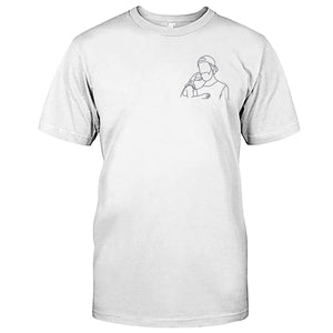 Custom Line Art - Personalized Uncle Embroidered T-shirt