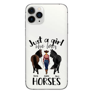 Just A Girl Who Loves Horses - Personalized Horse Clear Phone Case