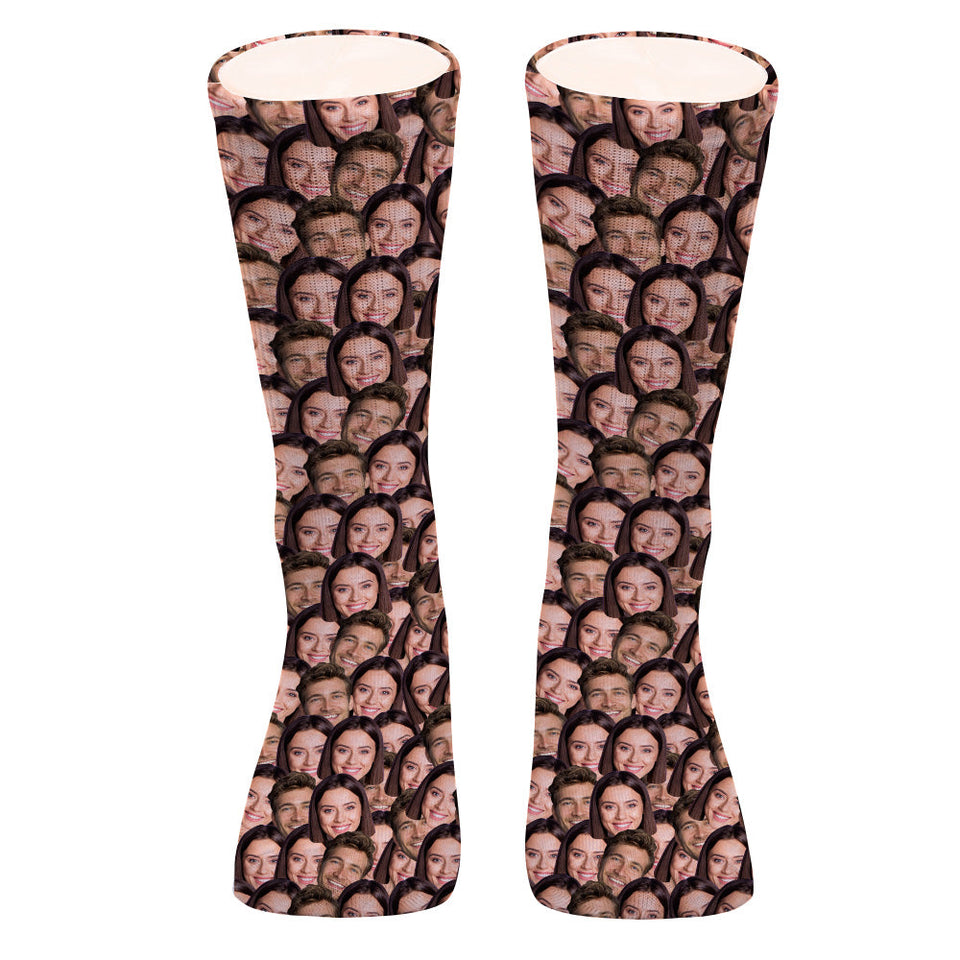 Customizable Printed Face Socks - Personalized Couple Socks
