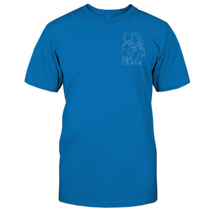 Custom Line Art - Personalized Step Mom Embroidered T-shirt