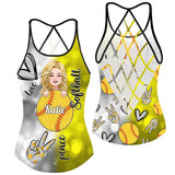 Cool Softball Mom - Personalized Softball Cross Tank Top