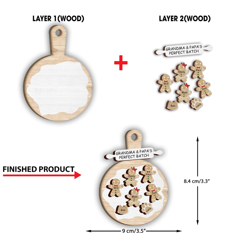 Perfect Batch - Gift for grandpa - Personalized 2 Layered Piece Ornament
