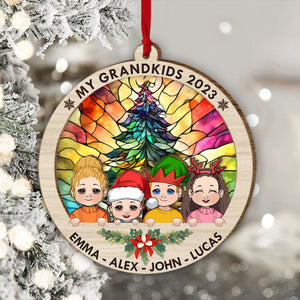 My Grandkids - Gift for grandma - Personalized 2 Layered Piece Ornament