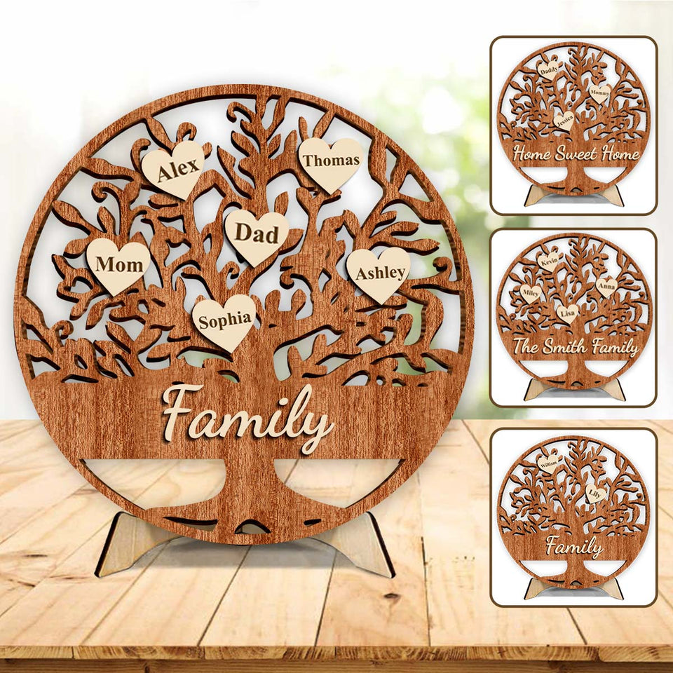 Family Is Forever - Personalized Family 2 Layered Wood Sign / Wood Plaque