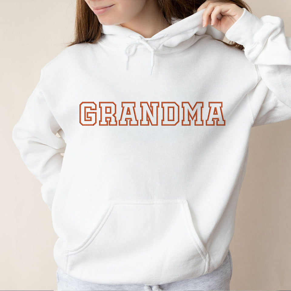 Custom Name - Personalized Grandma Embroidered Hoodie