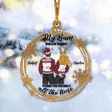Touch My Bum - Personalized Couple Transparent Ornament
