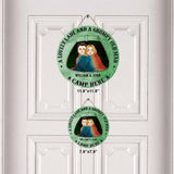 A Lovely Lady Grumpy Old Man Camp Here - Personalized Couple Round Wood Sign