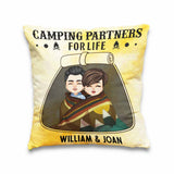 Camping Partners For Life - Personalized Couple Throw Pillow