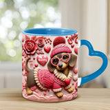 Valentine Dachshund - Personalized Dachshund Heart Handle Mug