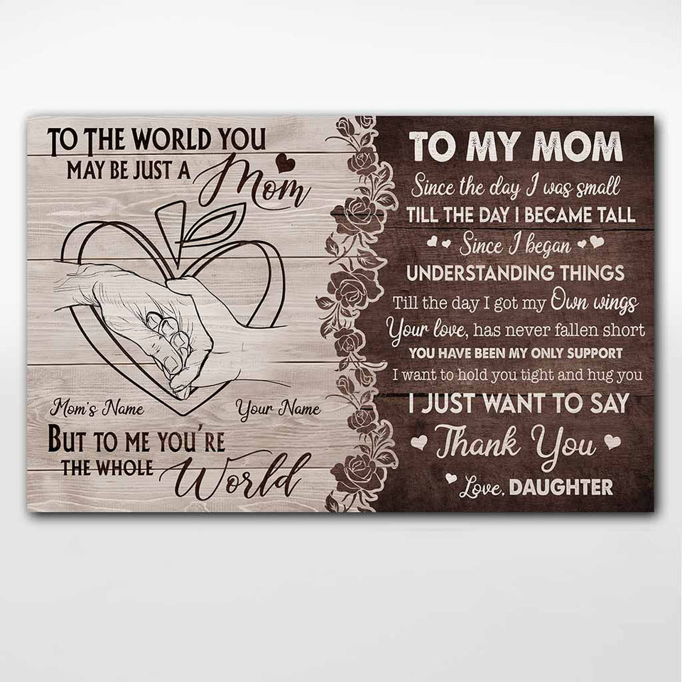 To My Mom - Personalized Mother's Day Teacher Poster