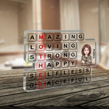Mom Scrabble Tile - Personalized Mother's Day Mother Custom Shaped Acrylic Plaque