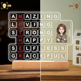 Mom Scrabble Tile - Personalized Mother's Day Mother Shaped Plaque Light Base