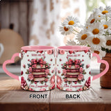 Books Are My Love Language - Personalized Book Heart Handle Mug