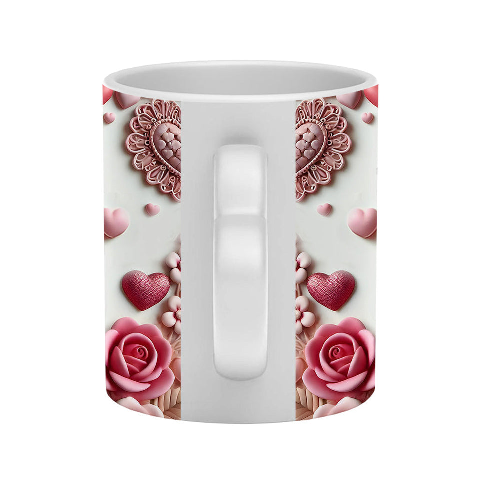 Books Are My Love Language - Personalized Book Heart Handle Mug