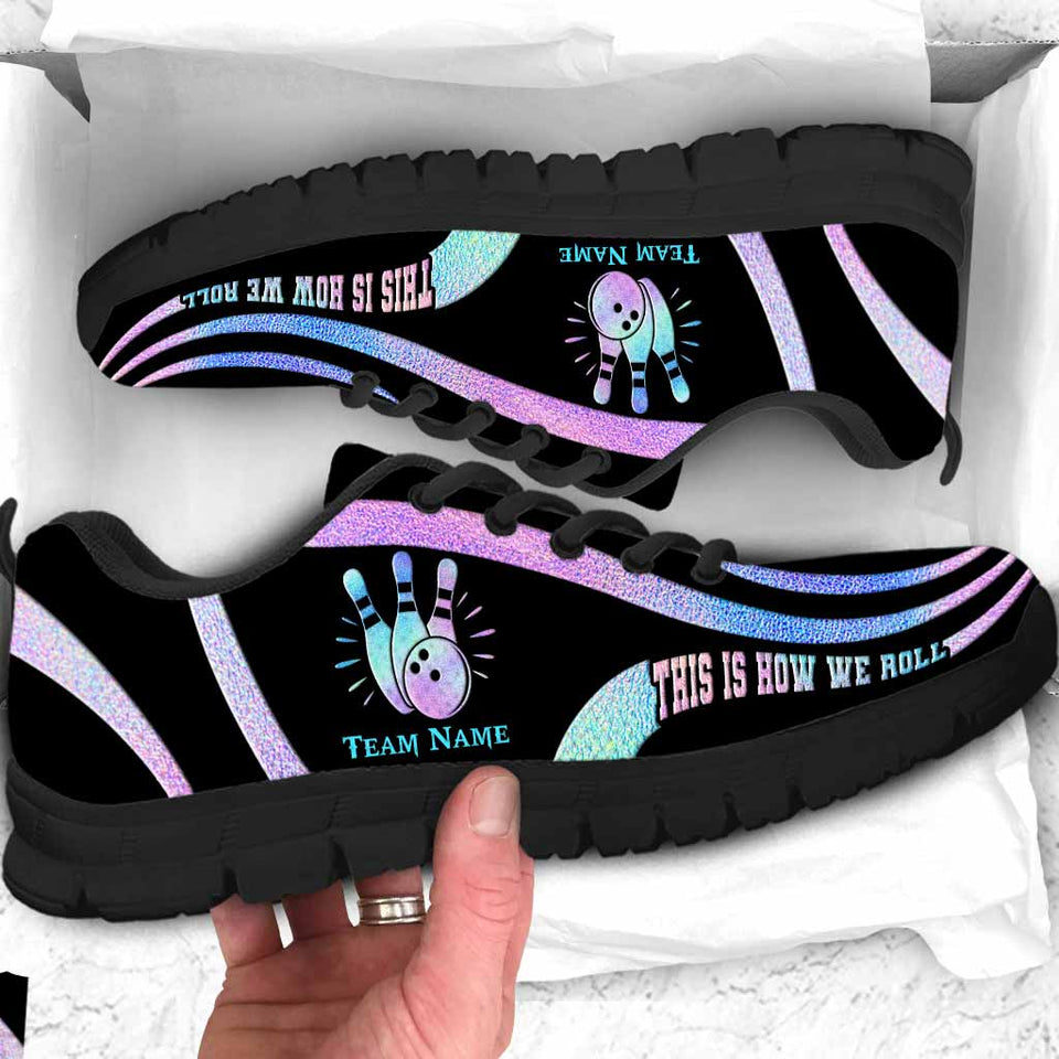 This Is How We Roll Colorful Bowling - Personalized Bowling Sneakers