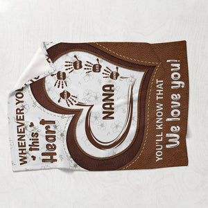 Whenever You Touch This Heart - Personalized Mother's Day Grandma Blanket