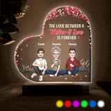 The Love Between Mother And Daughters Sons - Gift for mom, daughter, son - Personalized Shaped Plaque Light Base